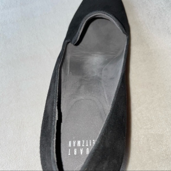 Stuart Weitzman Arise Black Suede Wedge Loafers - Picture 9 of 11